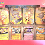 Pokémon 4 Mini Tins + 4 Promo Cards Bundle (Machamp, Kadabra, Meowth, and Slowpoke) (SEALED)