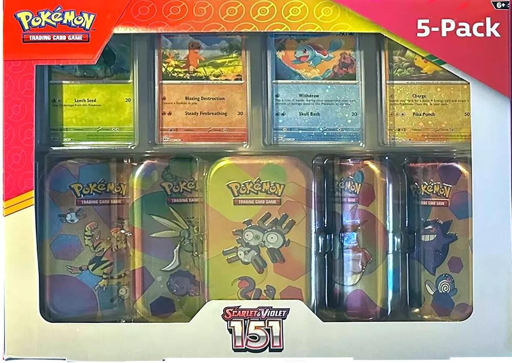 Pokemon Scarlet & Violet - 151 5-pack Mini Tins (Electabuzz, Scyther, Magneton, Dragonite, Gengar) (SEALED)