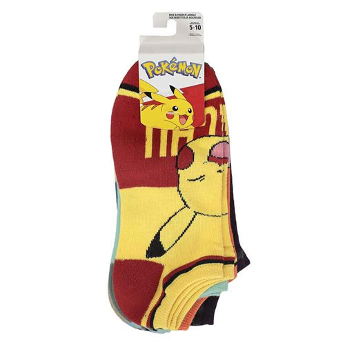 Pokemon Character Names Youth Ankle Sock 6-Pack